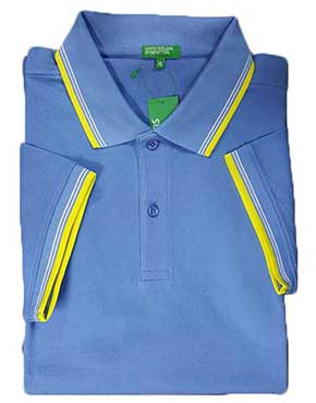Collared Cotton With Tipping Blue